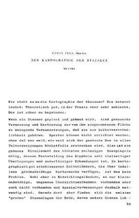 Zur Kartographie der Stauseen