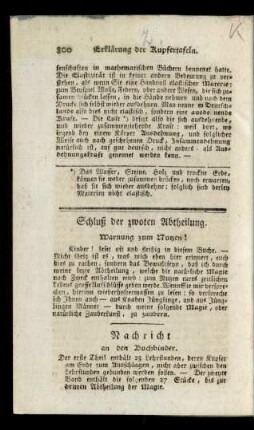 Schluß der zwoten Abtheilung