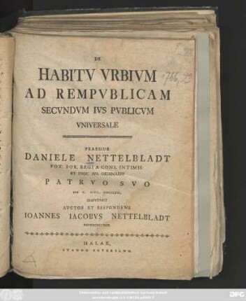 De Habitv Vrbivm Ad Rempvblicam Secvndvm Ivs Pvblicvm Vniversale