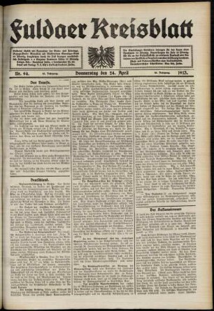 Ausgabe vom Donnerstag, den 24. April 1913.