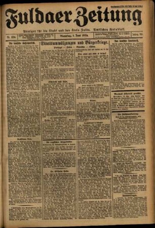 Ausgabe vom Dienstag, den 01. Juni 1926.