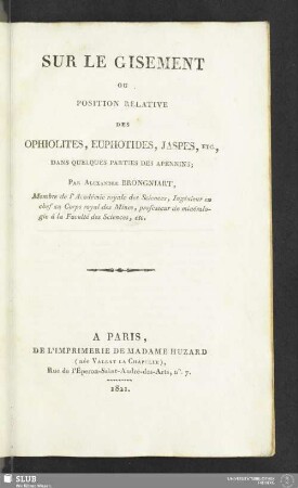 Sur Le Gisement Ou Position Relative Des Ophiolites, Euphotides, Jaspes, Etc., Dans Quelques Parties Des Apennins