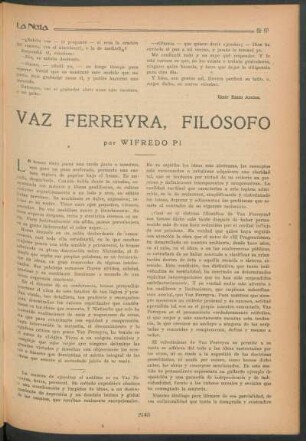 Vaz Ferreyra, filósofo