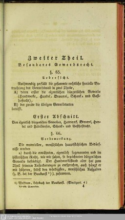 Zweiter Theil. Besonderes Gewerbsrecht