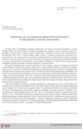40: Fortyfikacje na ziemiach Królestwa Polskiego w przededniu I wojny światowej
