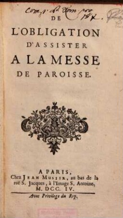 De L'Obligation D'Assister A La Messe De Paroisse