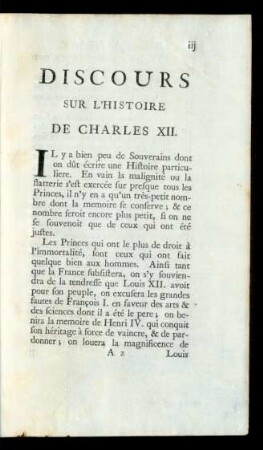Discours Sur L'Histoire De Charles XII.