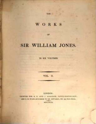 The works of Sir William Jones : in six volumes, 2