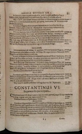 Constantinus VI. Imperator, & eius tempora.