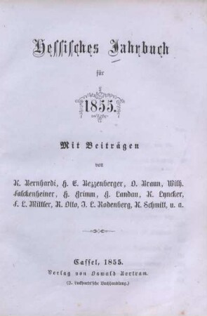 1855: Hessisches Jahrbuch