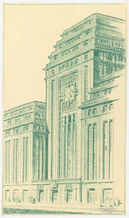 Verlagshaus des Scherl-Verlages, Berlin Turm: Perspektivische Ansicht