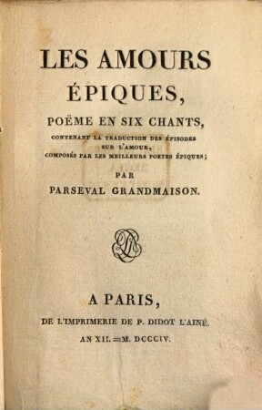 Les amours epiques