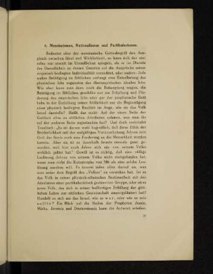 6. Messianismus, Nationalismus und Partikularismus.