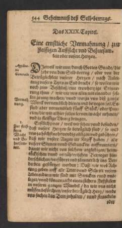 Das XXIX. Capitel.