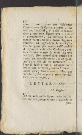 Lettera XVII. 10 Luglio