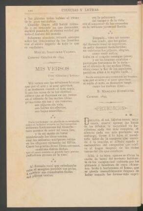 Mis versos : [Poesía]