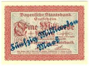 Geldschein / Notgeld, 50 Milliarden Mark, 1923?