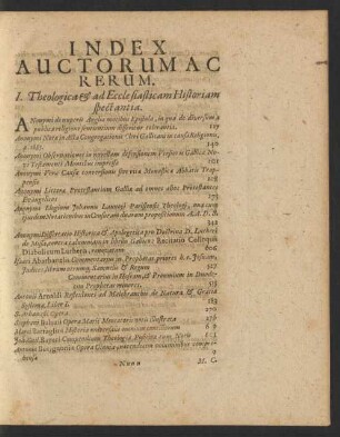 I. Theologica et Ecclesiasticam Historiam spectantia.