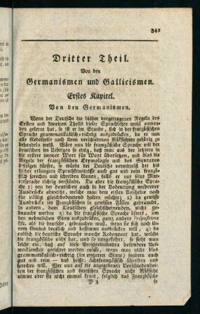 341-346, Erstes Kapitel. Von den Germanismen