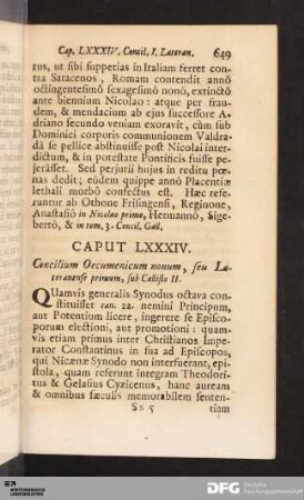 Caput LXXXIV. Concilium Oecumenicum nonum, seu Lateranense primum, sub Callisto II.
