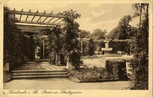 Postkartensammlung Weis mit Ansichten Karlsruhes. Rosengarten