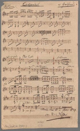 Canzone, arrangiert, Gitarre. - BSB Mus.Schott.Ha 5588-3