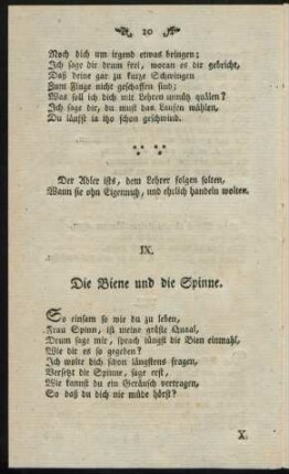 IX. Die Biene und die Spinne.