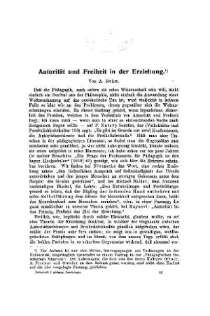 Autorität und Freiheit in der Erziehung