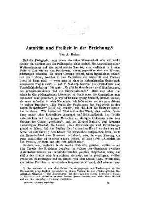 Autorität und Freiheit in der Erziehung