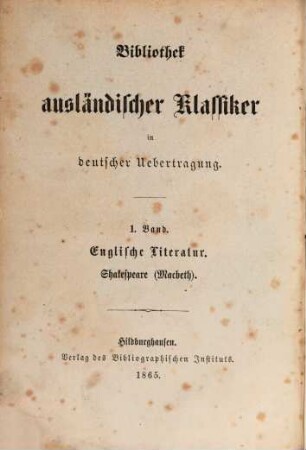 Shakespeare's Macbeth