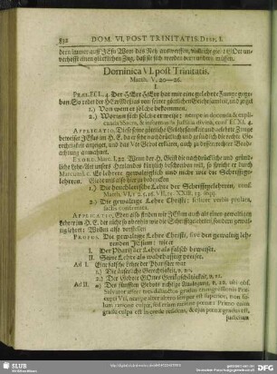 Dominica VI. post Trinitatis. Matth. V, 20 - 26.