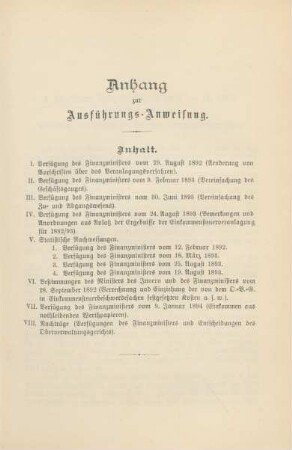 Anhang zur Ausführungs-Anweisung.