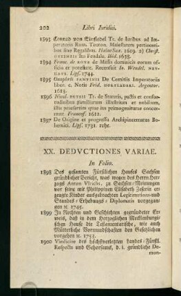 XX. Deductiones Variae.