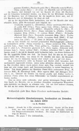 Meteorologische Erscheinungen, beobachtet zu Dresden im Jahre 1870