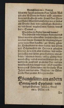 Evangelium am andern Sontag nach Epiphanie/ vom heiligen Ehestand ...