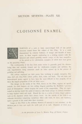 Plate XII. Cloisonné enamel