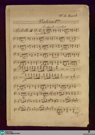 Thamos König in Ägypten. Excerpts. Arr - Don Mus.Ms. 1402 : V (X), orch; KV B336a/7b