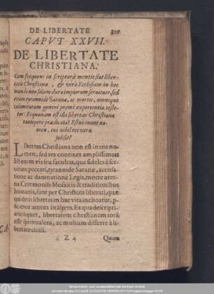 Caput XXVII. De Libertate Christiana.
