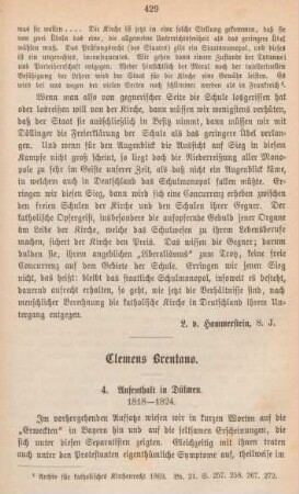 429-445 Clemens Brentano : Fortsetzung