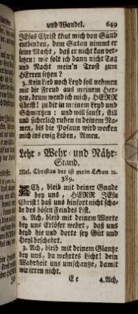 Lehr-Wehr- und Naehr-Stand - Tisch-Lieder