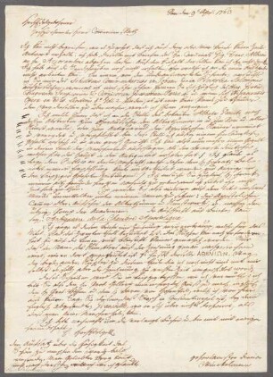 Johann Joachim Winckelmann (1717 - 1768) Autographen: Briefe von Johann Joachim Winckelmann an verschiedene Adressaten - BSB Autogr.Cim. Winckelmann, Johann Joachim, 1. Johann Joachim Winckelmann (1717 - 1768) Autographen: Brief von Johann Joachim Winckelmann an N. N. - BSB Autogr.Cim. Winckelmann, Johann Joachim.1