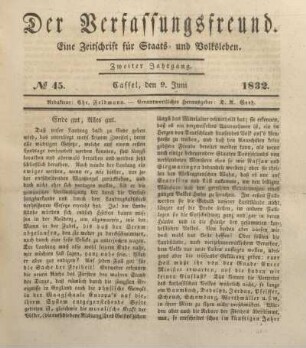 № 45. Cassel, den 9. Juni 1832.