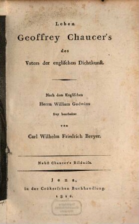Leben Geoffroy Chaucers