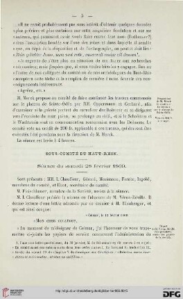 Sous-comité du Haut-Rhin: séance du samedi du 28 février 1869