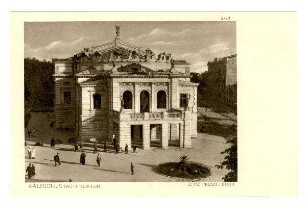 Der Krieg 1914/15 in Postkarten, 45. Reihe, Abt.: Russisch-Polen; Inhalt: 1. Gruppe: Nr. 442: Kalisch in Polen, Stadttheater