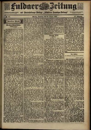 Zweite Ausgabe vom Samstag, den 20. Oktober 1900.