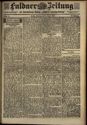 Zweite Ausgabe vom Samstag, den 20. Oktober 1900.