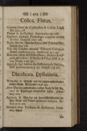 Diarrhoea. Dysenteria.