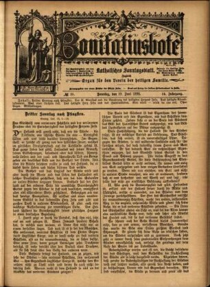 Erste Ausgabe vom Sonntag, den 19. Juni 1898.