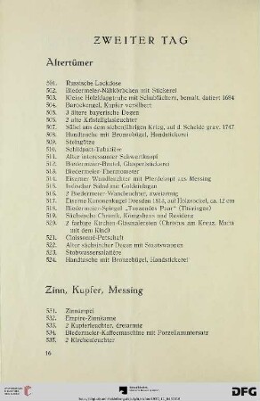 Zinn, Kupfer, Messing (Nr. 531-543)